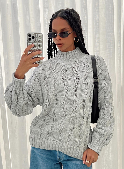 Jendi Sweater Grey Princess Polly  long 