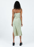 Front view of model wearing  front Princess Polly High Neck  Hazel Midi Dress Sage