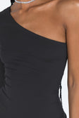 Princess Polly Asymmetric Neckline  Tomer One Shoulder Mini Dress Black