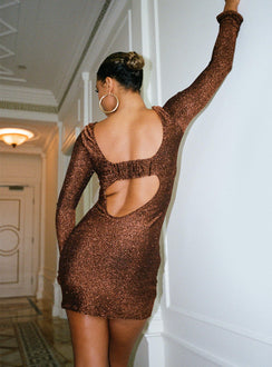 product Princess Polly High Neck  Olas Open Back Mini Dress Copper