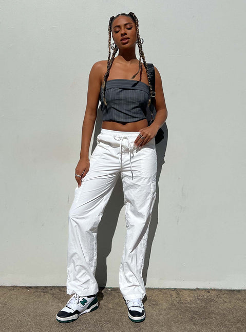 product Princess Polly High Waisted Pants  Flossie Parachute Pants White