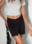 Front view of model wearing  front Somerset Mini Skirt Black Princess Polly  Mini Skirts 