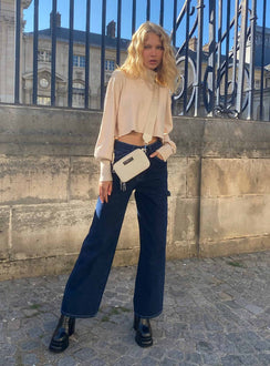 product Princess Polly High Waisted  Ysabel Dark Wash Cargo Jeans Denim