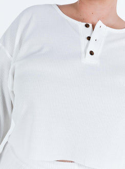 Mia Cropped Henley White Curve Princess Polly  Cropped 