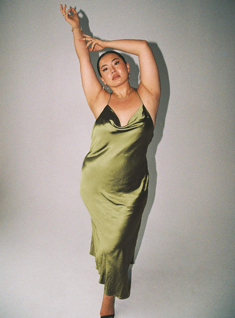 product Princess Polly High Neck  Alissa Maxi Dress Green Curve