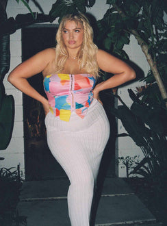 product Belle Knit Maxi Skirt White Curve Princess Polly  Maxi 