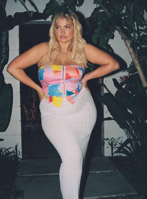 product Belle Knit Maxi Skirt White Curve Princess Polly  Maxi 