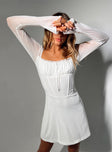 Princess Polly Square Neck  Clermont Corset Mini Dress White