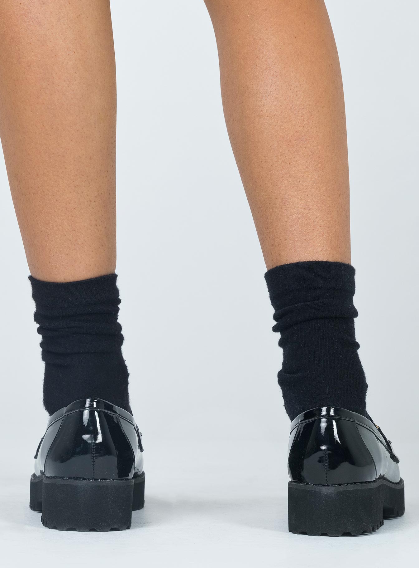 Loafers Man-made upper, lining & sole Faux patent leather Gold-toned snaffle detail Platform base  Treaded sole 