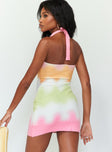 back view of model wearing Princess Polly Skyler Mini Dress Pink Multi 