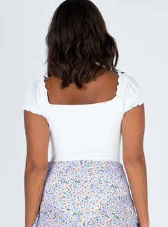 back view of model wearing Princess Polly Medina Bodysuit Short Sleeves Sweetheart 