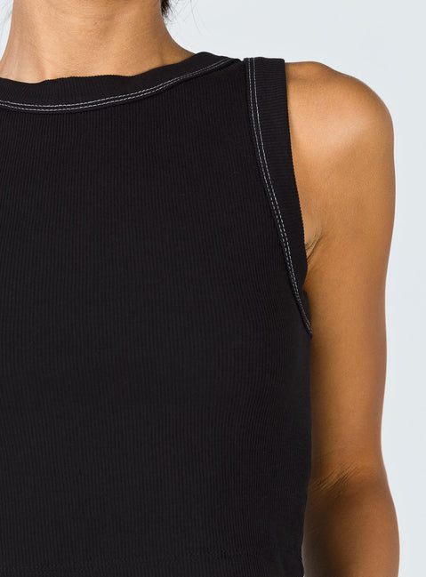 back view of model wearing Princess Polly Neisha Top Black 