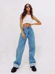 product Princess Polly High Waisted  Ollie Straight Leg Jean Mid Wash Denim