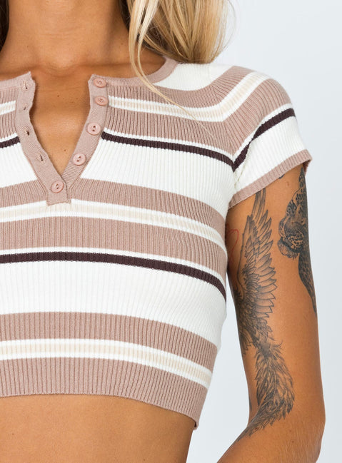 back view of model wearing Princess Polly Orla Short Sleeve Top Multi 