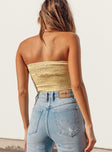 back view of model wearing Princess Polly Koko Bustier Lemon 