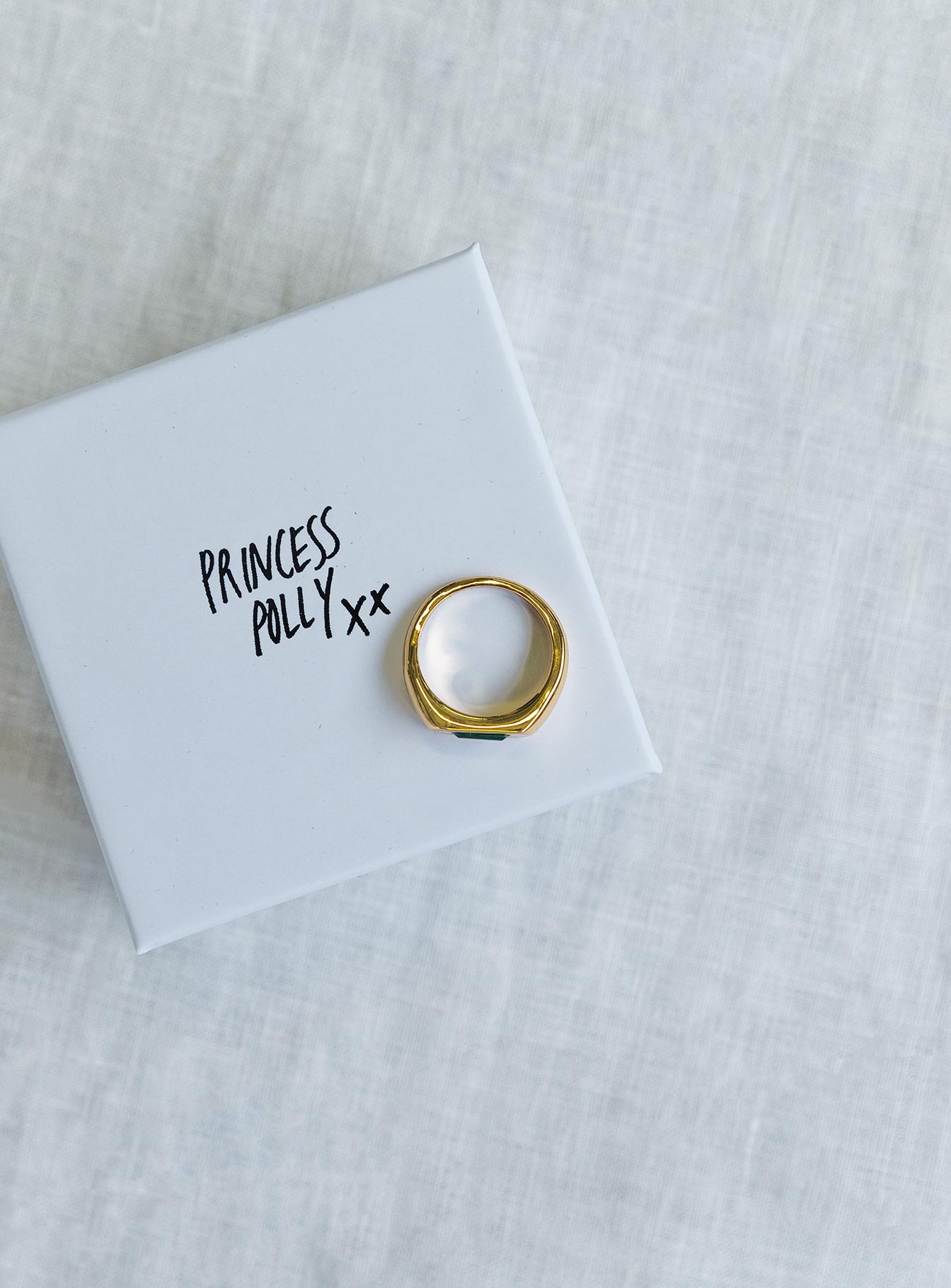 Eternal Gold Plated Ring Gold / Green