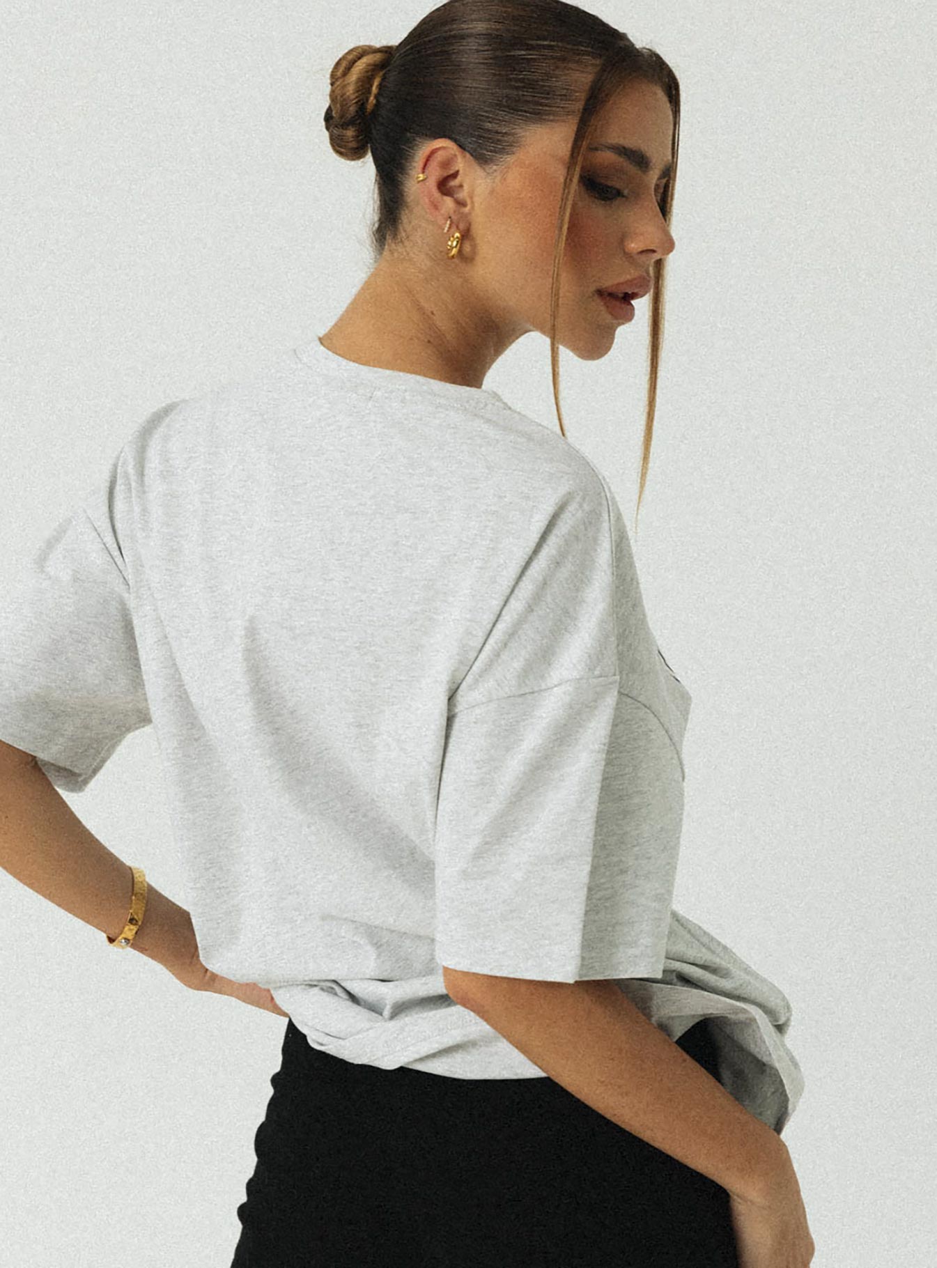 product Princess Polly Half Sleeves Crew Neck  Jagger & Stone Vintage Oversized Tee Grey