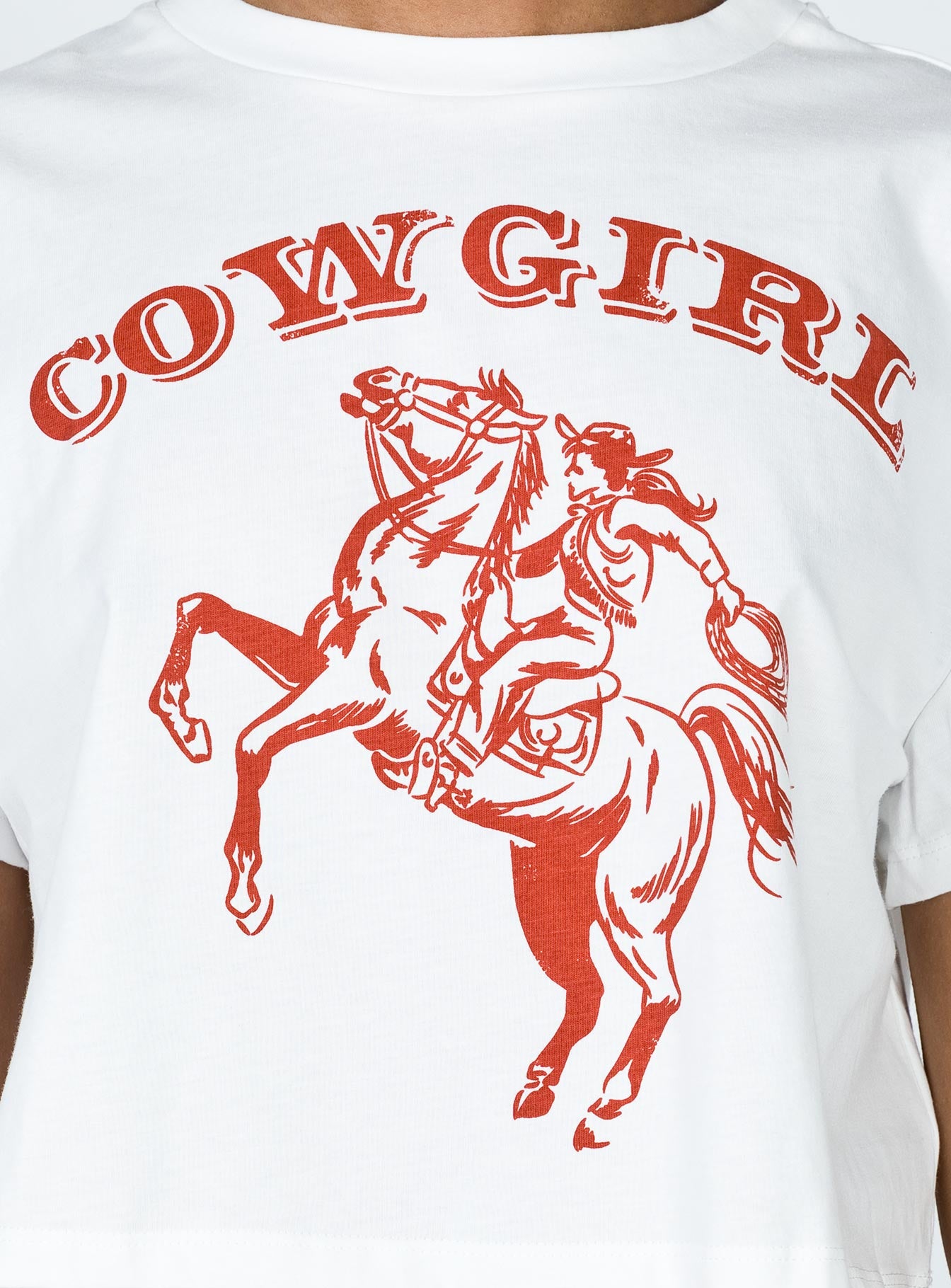 product Princess Polly Cowgirl Cropped Tee White Short Sleeves Crew Neck 