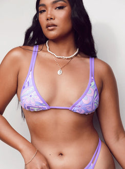 Hailey Bikini Top Purple Multi