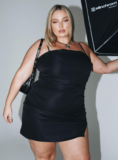 product Princess Polly Boat Neck  Chandra Mini Dress Black Curve