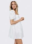 Princess Polly Square Neck  Alaya Mini Dress White