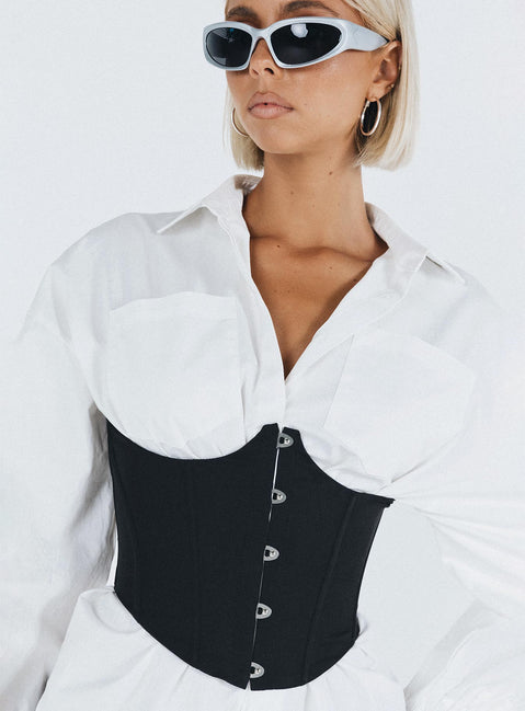 product Princess Polly Full Sleeves Crew Neck  Rosina Underbust Corset Black