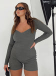 Huttley Knit Romper Grey