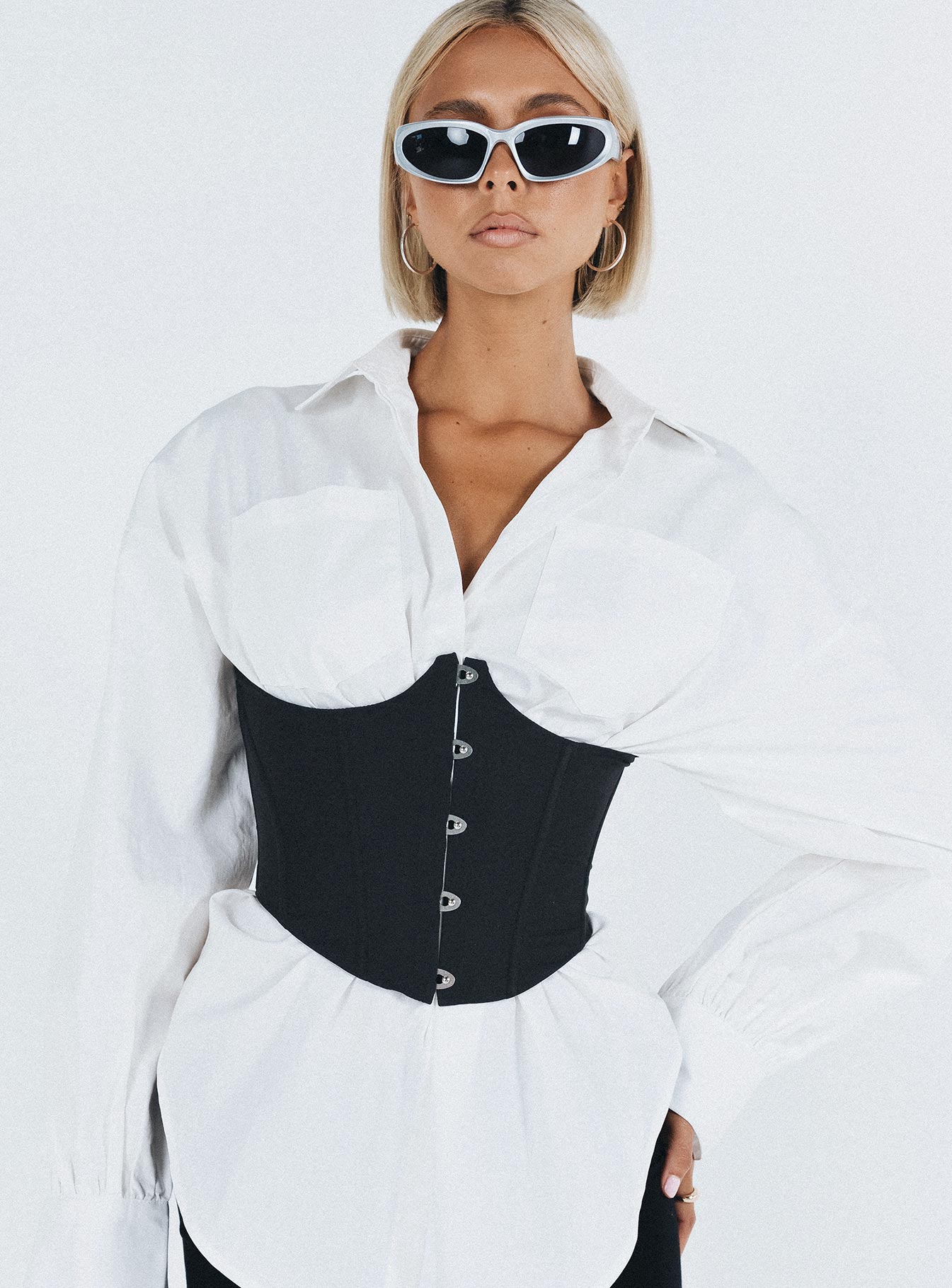 product Princess Polly Full Sleeves Crew Neck  Rosina Underbust Corset Black