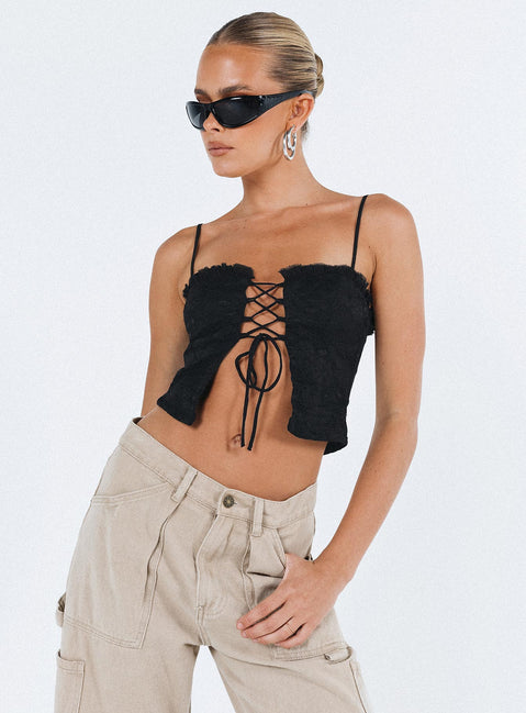 product Princess Polly Sleeveless Sweetheart  Marloe Top Black