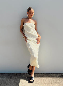 product Princess Polly Scoop Neck Scoop Neck Asymmetric Neckline  Baylie Maxi Dress Yellow