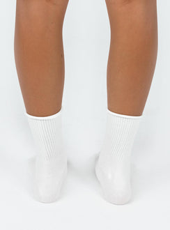 Sock pack Three pairs Crew style Ribbed cuff Good stretch 