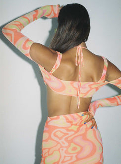 back view of model wearing Princess Polly Higher Self Top Multi 