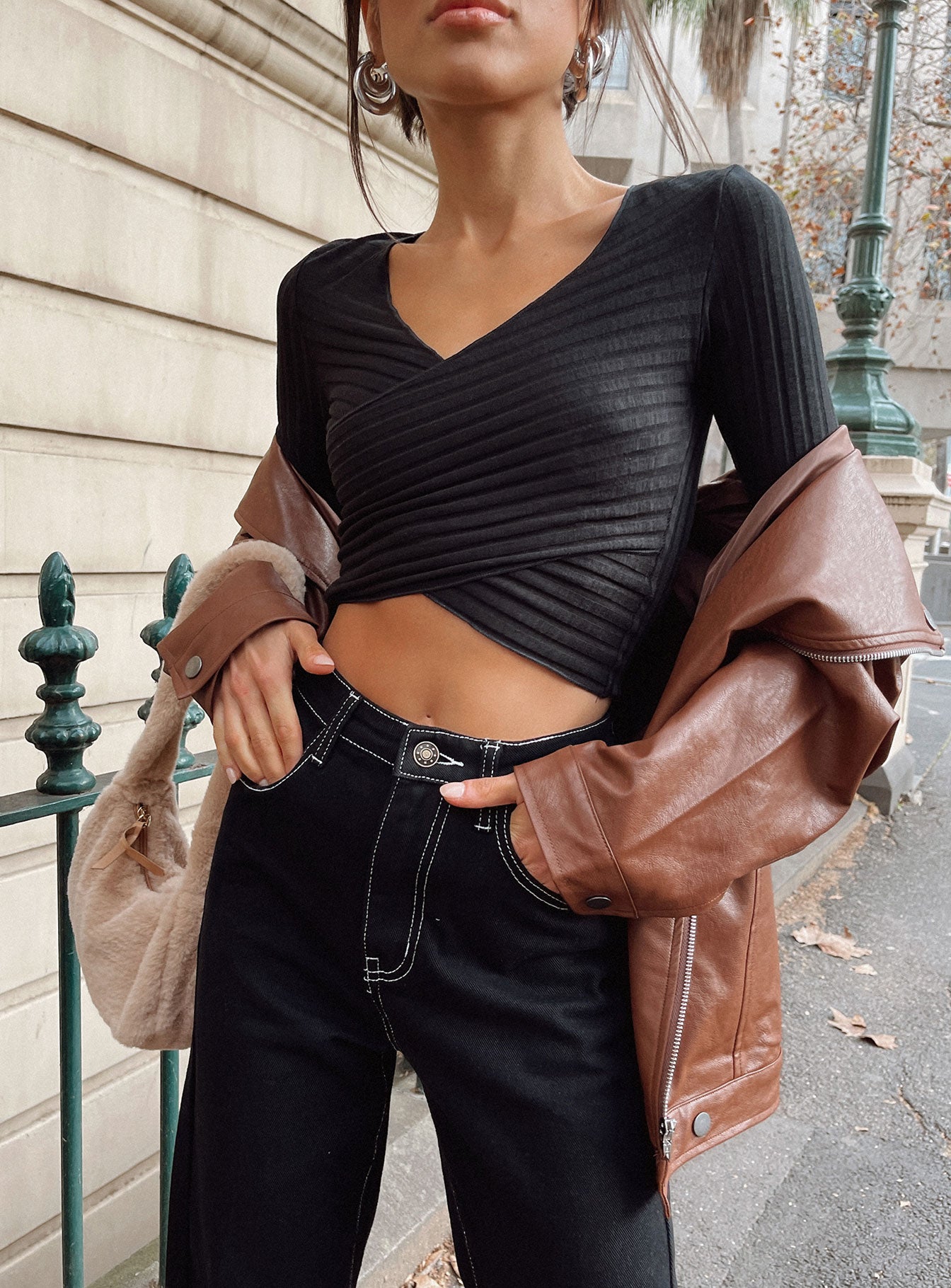 front view of model wearing Princess Polly Abigal Top 