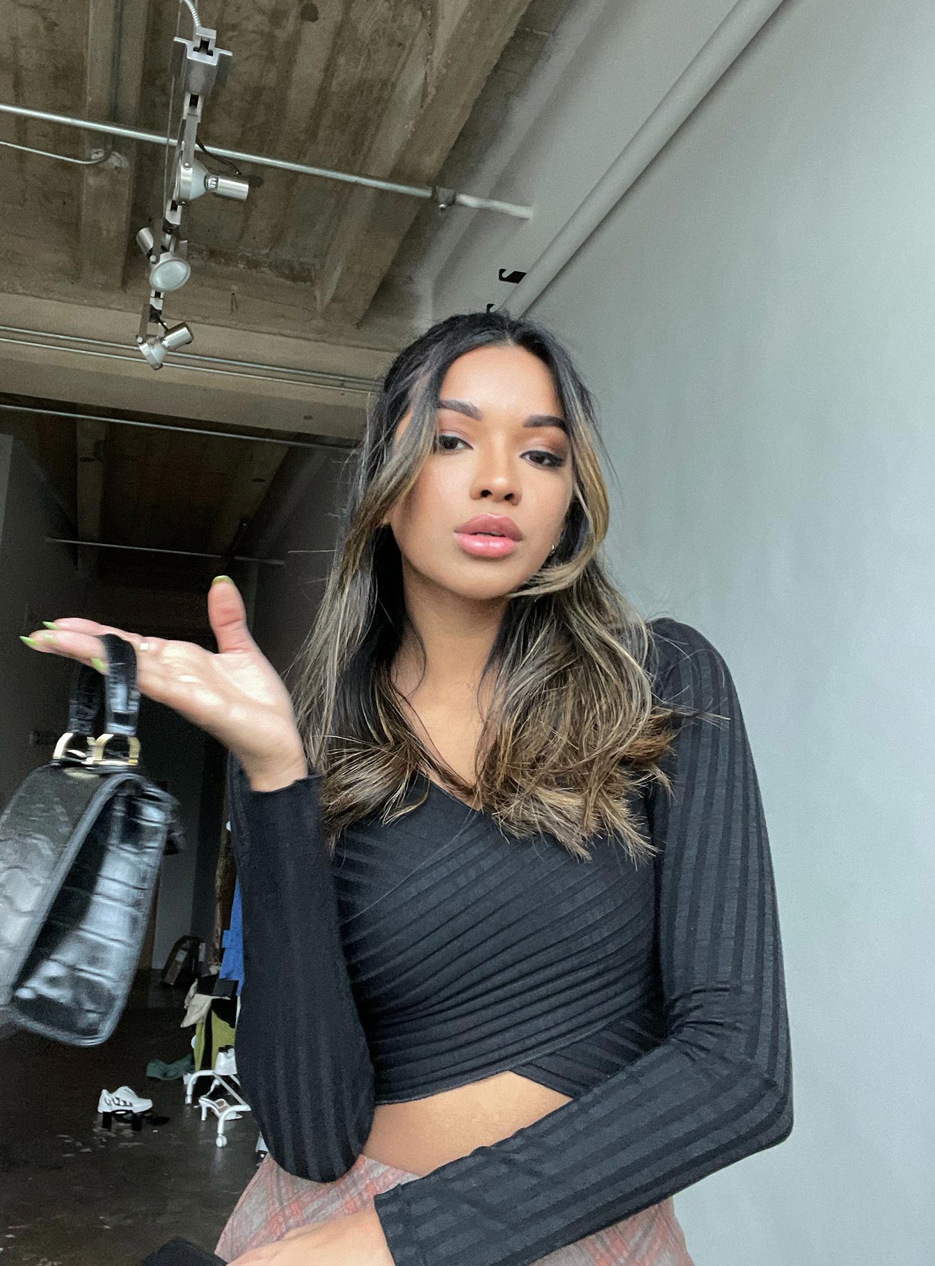 side view of model wearing Princess Polly Abigal Top 