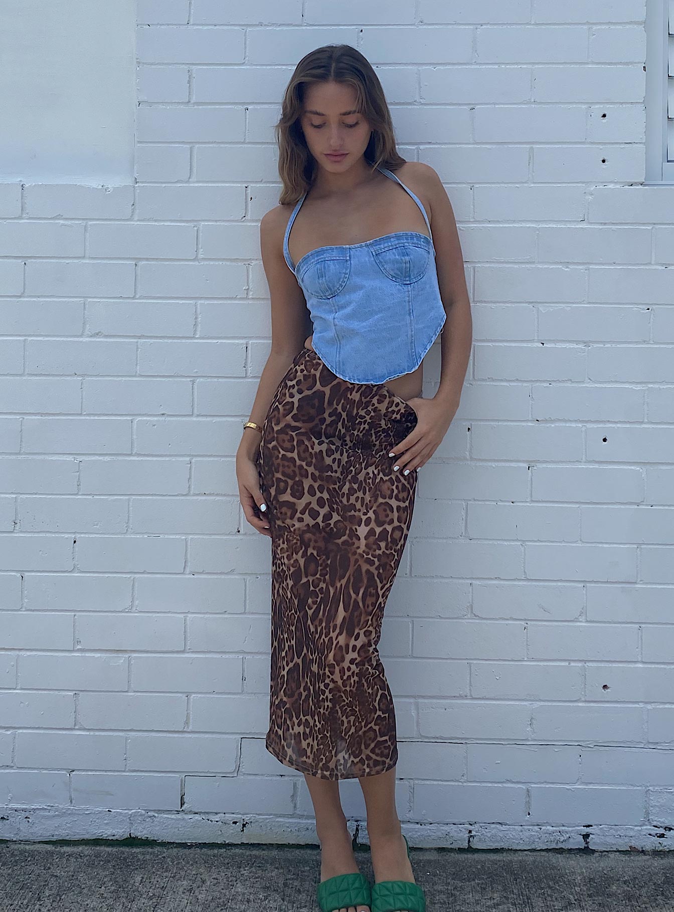 Anything For Love Midi Skirt Leopard