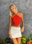 front view of model wearing Princess Polly Avoca Top Red 