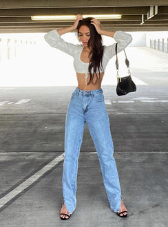 front view of model wearing Princess Polly Alabama Jean Mid Rise 