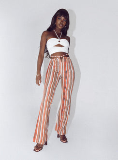 side view of model wearing Princess Polly Arizona Flare Pants Multi 