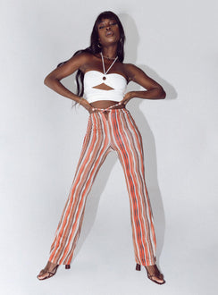 front view of model wearing Princess Polly Arizona Flare Pants Multi 