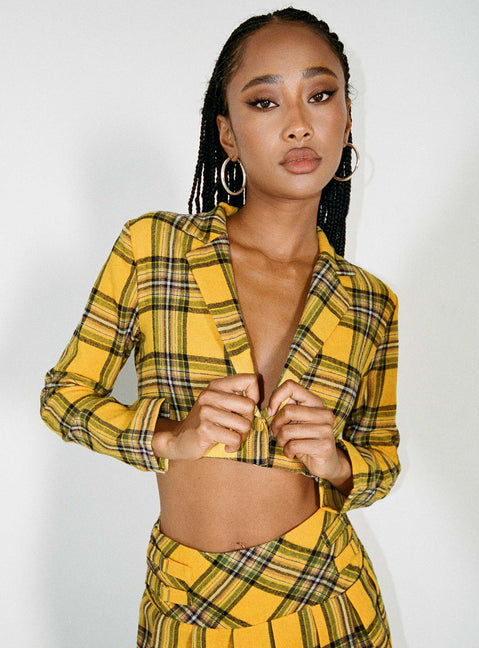 Yellow Plaid Mini Skirt 5xl Short Skirt Japanese High Waisted