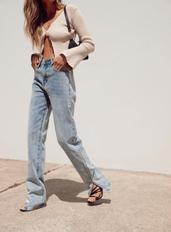 front view of model wearing Princess Polly Alabama Jean Mid Rise 