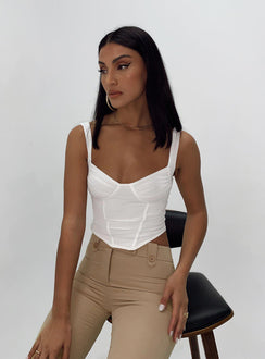 product Princess Polly Sleeveless Square Neck  Bruna Top White Low Impact