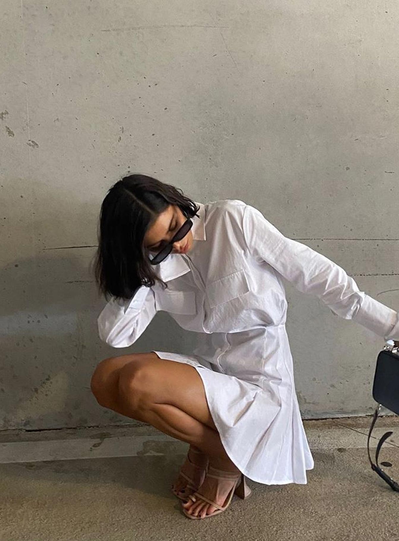 side view of model wearing Princess Polly Cover Girl Mini Dress 