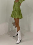 product Princess Polly Scoop Neck  Danny Long Sleeve Mini Dress Green