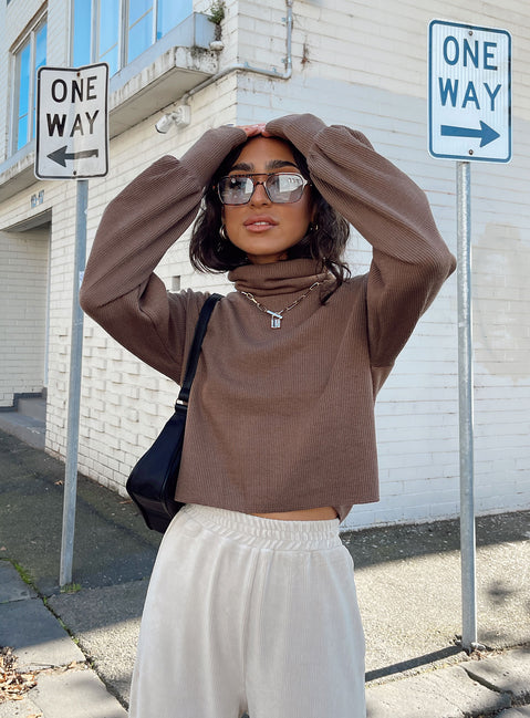 Elliott Sweater Brown Princess Polly  regular 