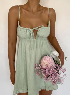 product Princess Polly Square Neck  Empress Of Love Mini Dress Sage