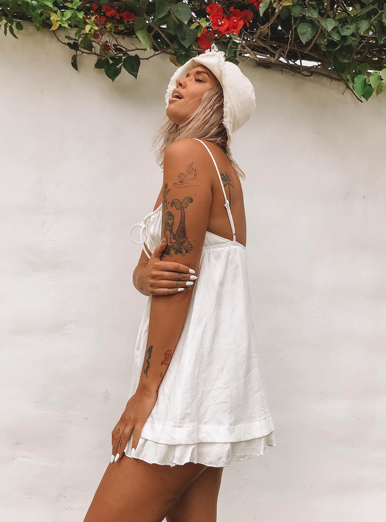 product Princess Polly Crew Neck  Empress Of Love Mini Dress White