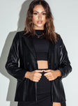 Ellen Faux Leather Blazer