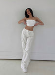 product Princess Polly High Waisted Pants High Waisted Pants High Waisted Pants High Waisted Pants  Fallout Mid Rise Cargo Pants White