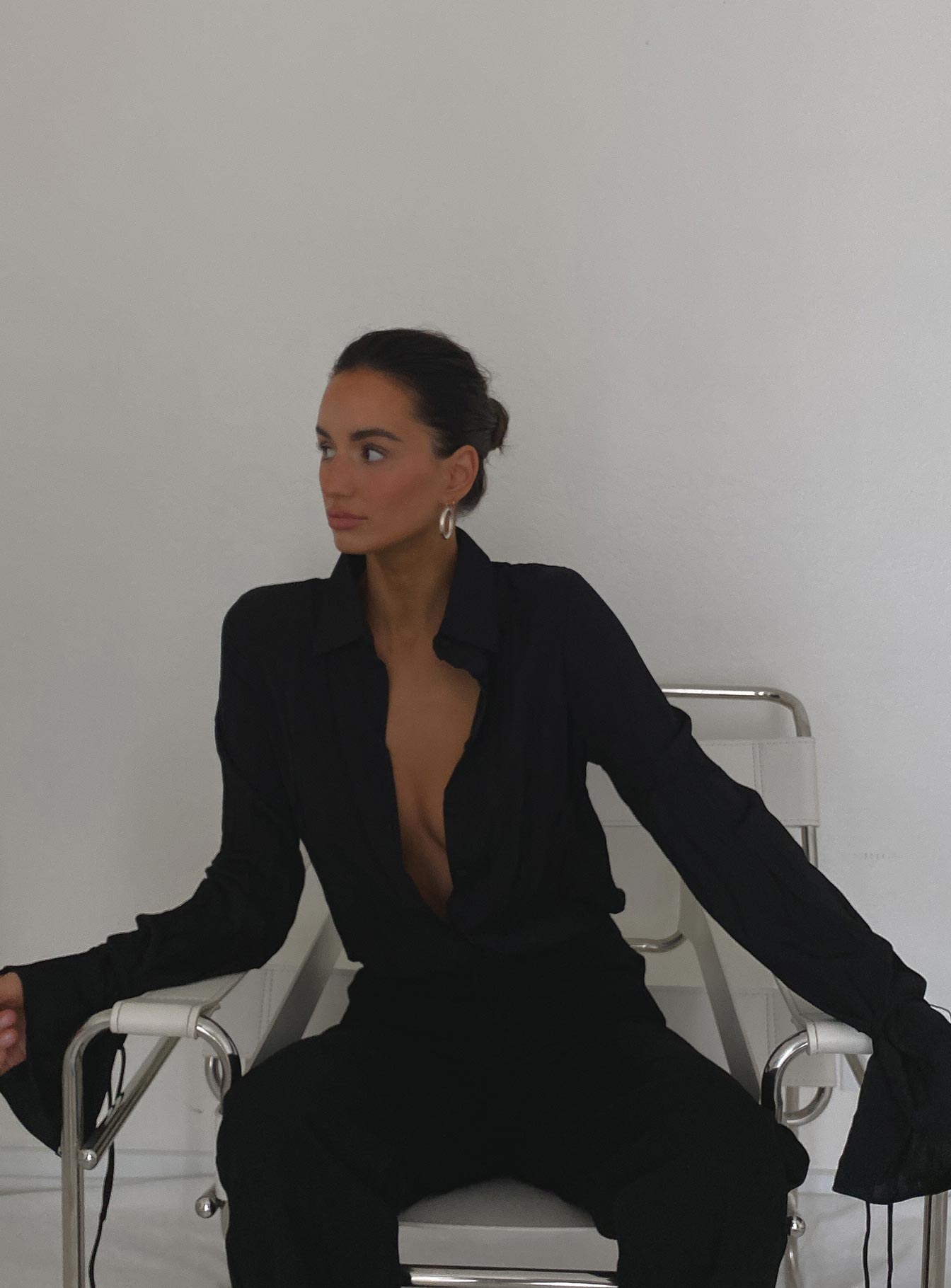 product Princess Polly Full Sleeves Cowl  Forbidden Shirt Black